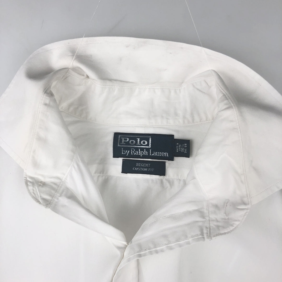 Ralph Lauren POLO by Ralph Lauren REGENT CUSTOM FIT long sleeve cotton shirt, men's size L cotton white type Vintage Second Hand