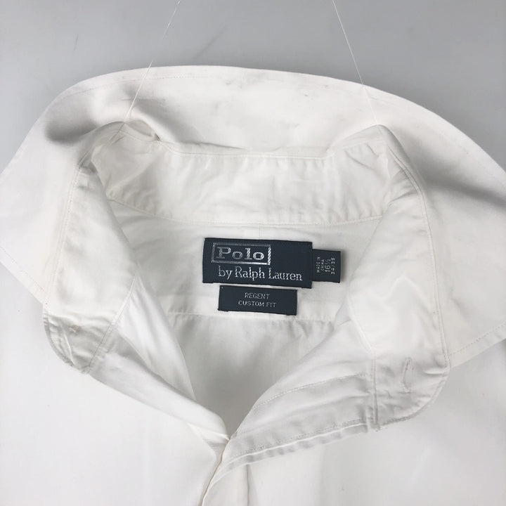 Ralph Lauren POLO by Ralph Lauren REGENT CUSTOM FIT long sleeve cotton shirt, men's size L cotton white type Vintage Second Hand