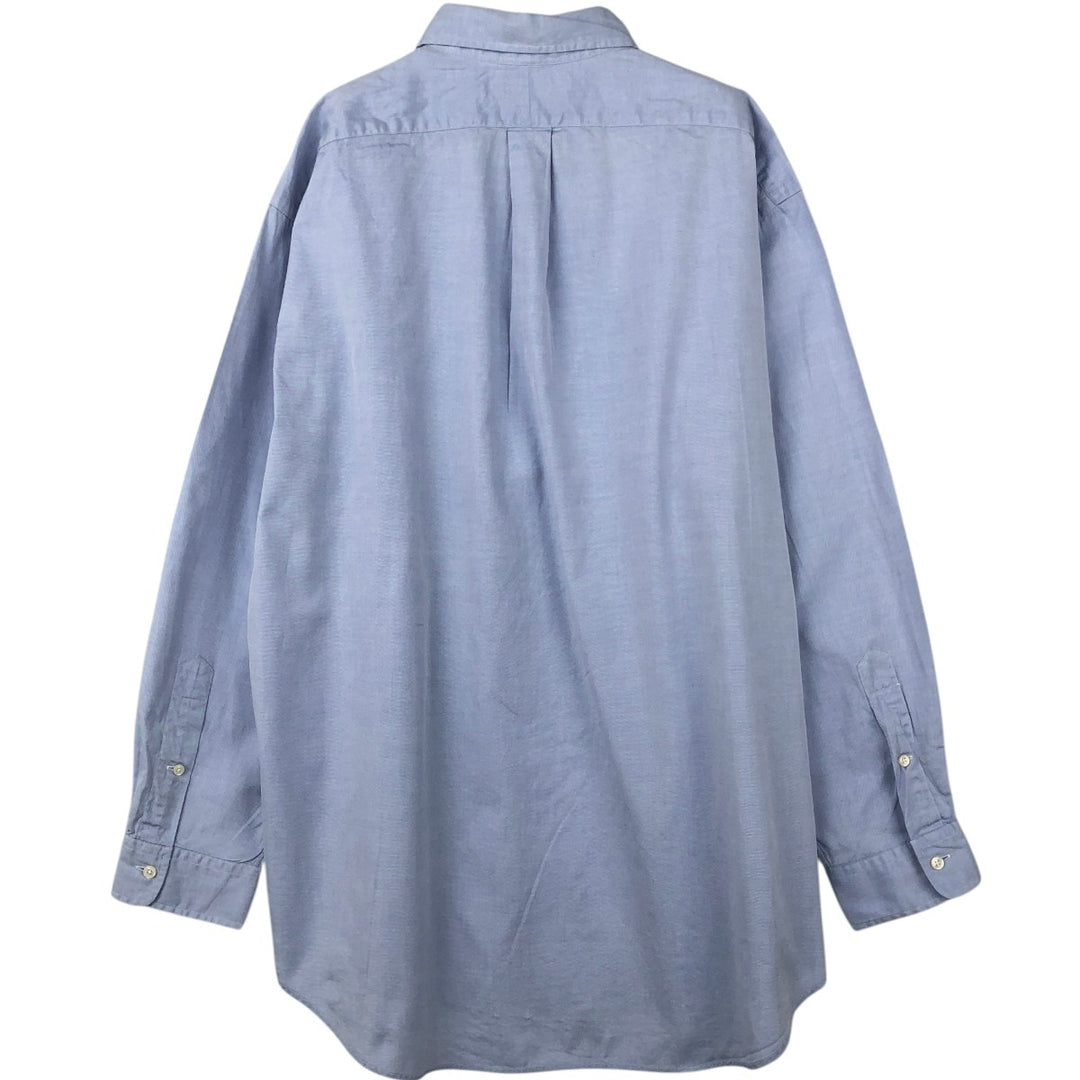 Ralph Lauren YARMOUTH long sleeve button down shirt, men's XL size cotton Blue type light blue Vintage Second Hand