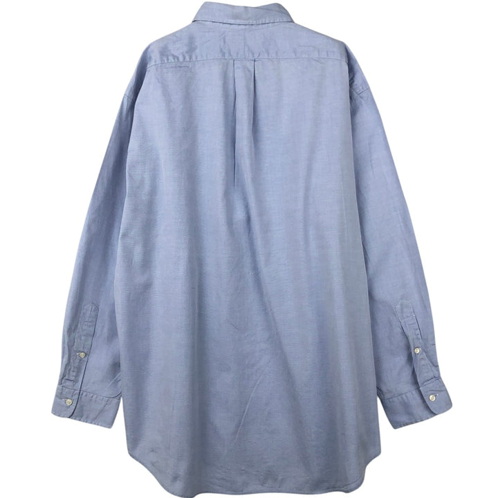 Ralph Lauren YARMOUTH long sleeve button down shirt, men's XL size cotton Blue type light blue Vintage Second Hand