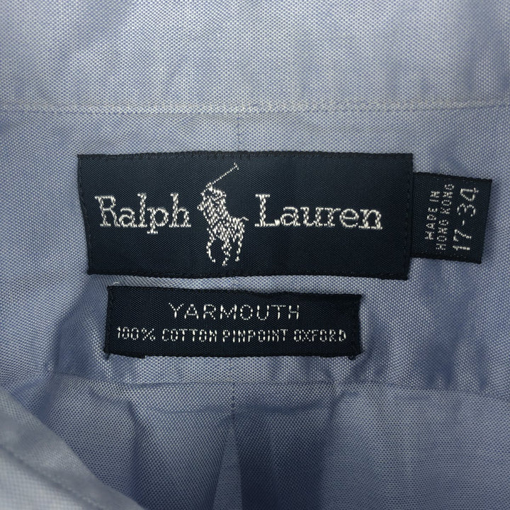 Ralph Lauren YARMOUTH long sleeve button down shirt, men's XL size cotton Blue type light blue Vintage Second Hand