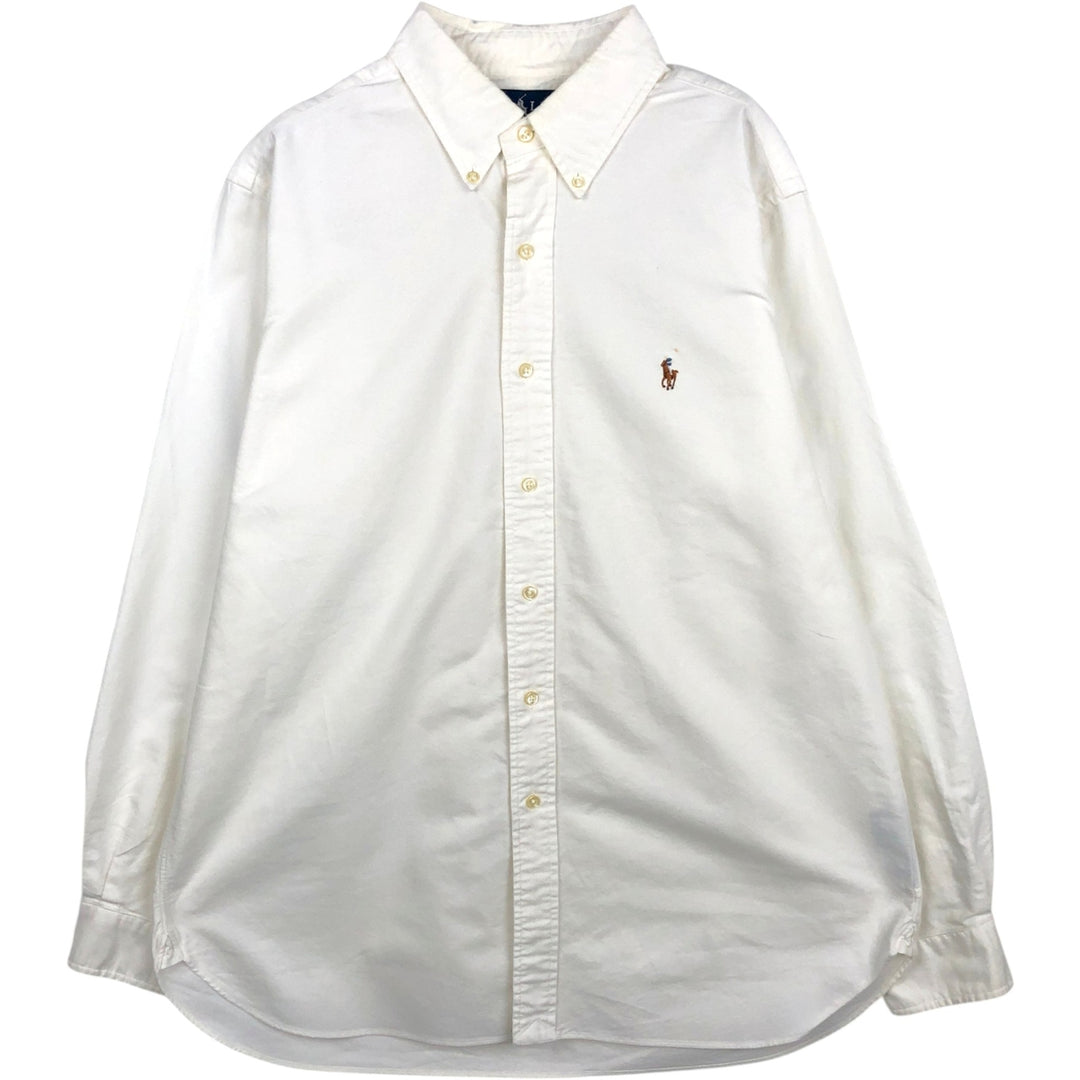 Ralph Lauren Classic Fit Long Sleeve Button Down Shirt, Men's Size L cotton white type Vintage Second Hand