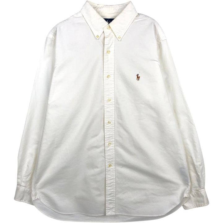 Ralph Lauren Classic Fit Long Sleeve Button Down Shirt, Men's Size L cotton white type Vintage Second Hand