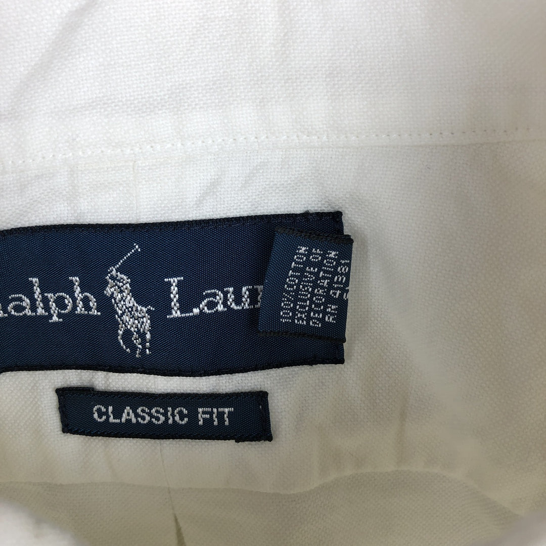 Ralph Lauren Classic Fit Long Sleeve Button Down Shirt, Men's Size L cotton white type Vintage Second Hand