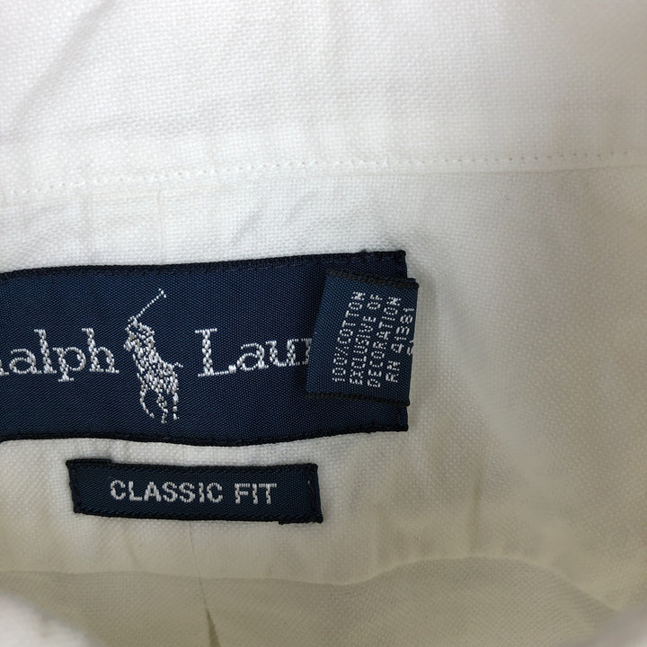 Ralph Lauren Classic Fit Long Sleeve Button Down Shirt, Men's Size L cotton white type Vintage Second Hand