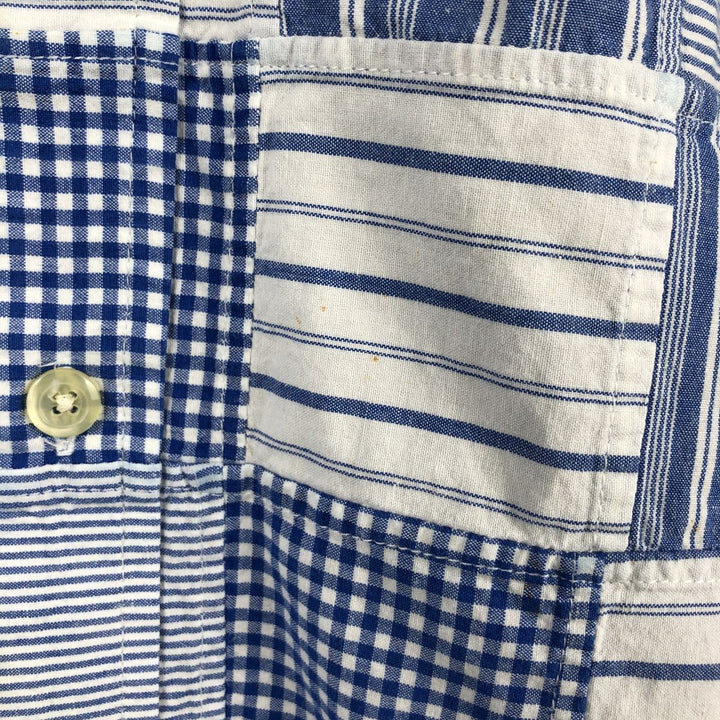2000'S Orvis patchwork long-sleeved button-down check shirt, men's size XL. cotton white type Vintage Second Hand