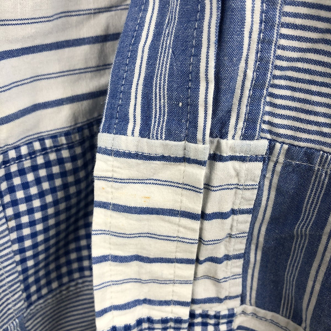 2000'S Orvis patchwork long-sleeved button-down check shirt, men's size XL. cotton white type Vintage Second Hand