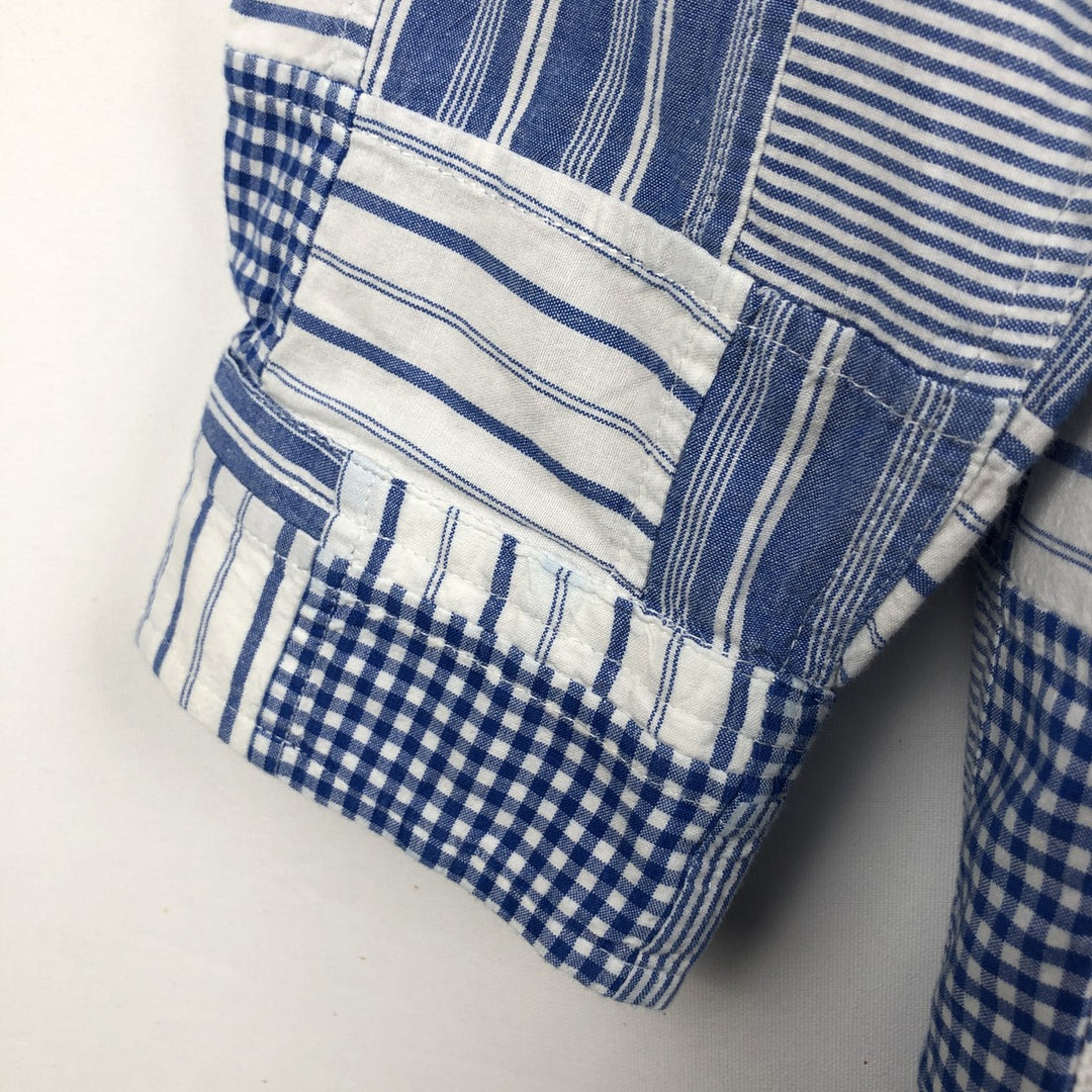 2000'S Orvis patchwork long-sleeved button-down check shirt, men's size XL. cotton white type Vintage Second Hand