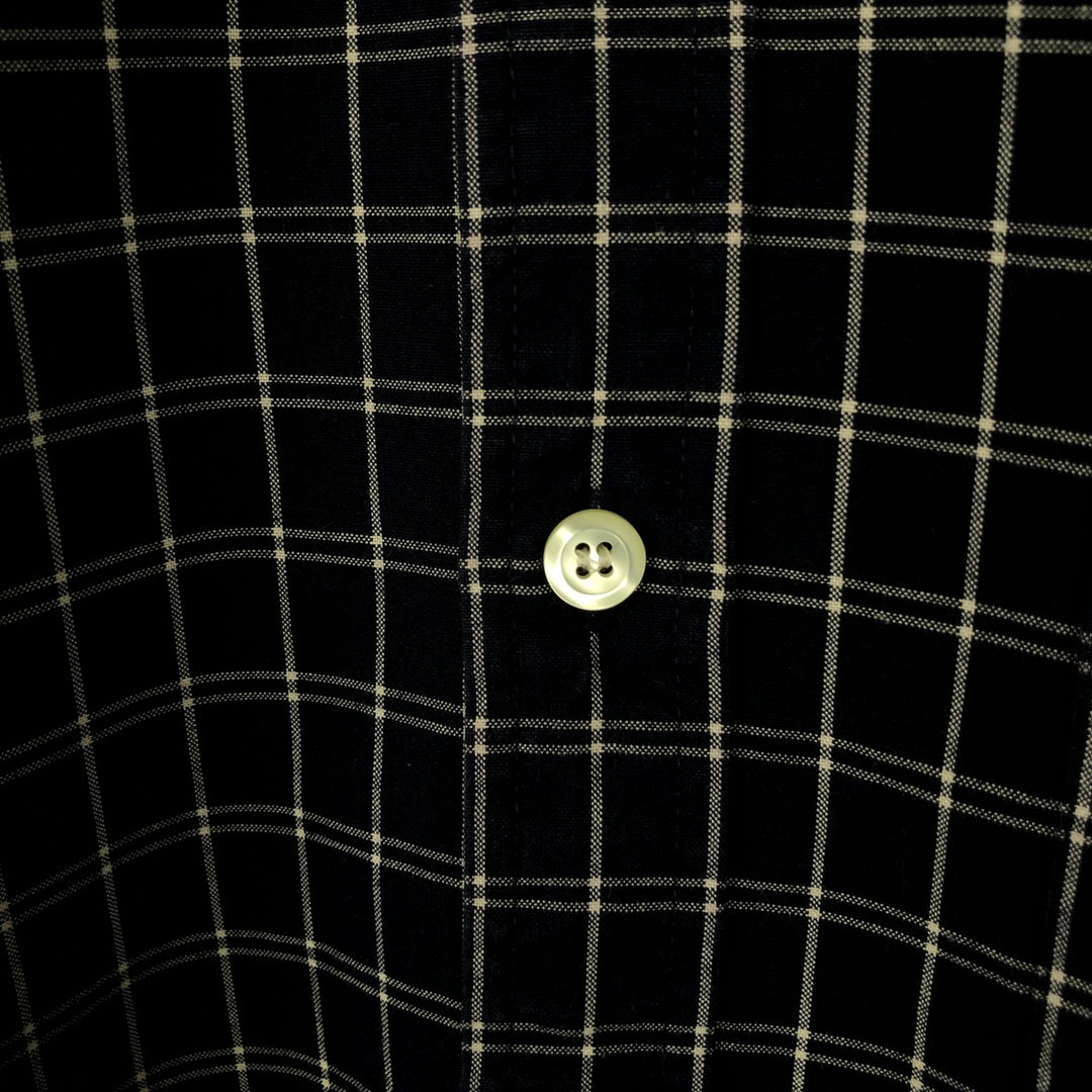 90'S GAP Vintage Long Sleeve Button-Down Check Shirt, Men's Size Medium cotton navy blue type Vintage Second Hand