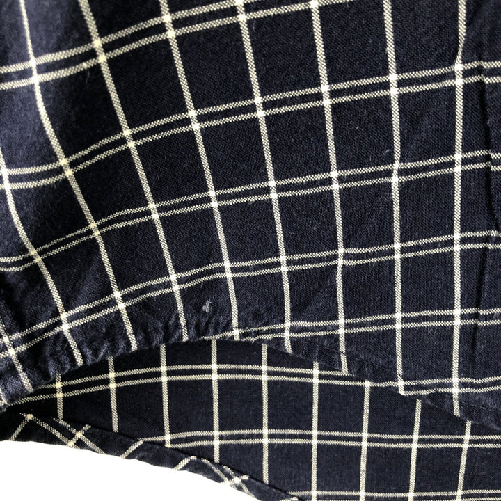 90'S GAP Vintage Long Sleeve Button-Down Check Shirt, Men's Size Medium cotton navy blue type Vintage Second Hand