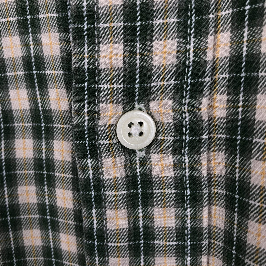 Eddie Bauer Long Sleeve Button-Down Check Shirt, Men's Size L cotton Khaki type Vintage Second Hand