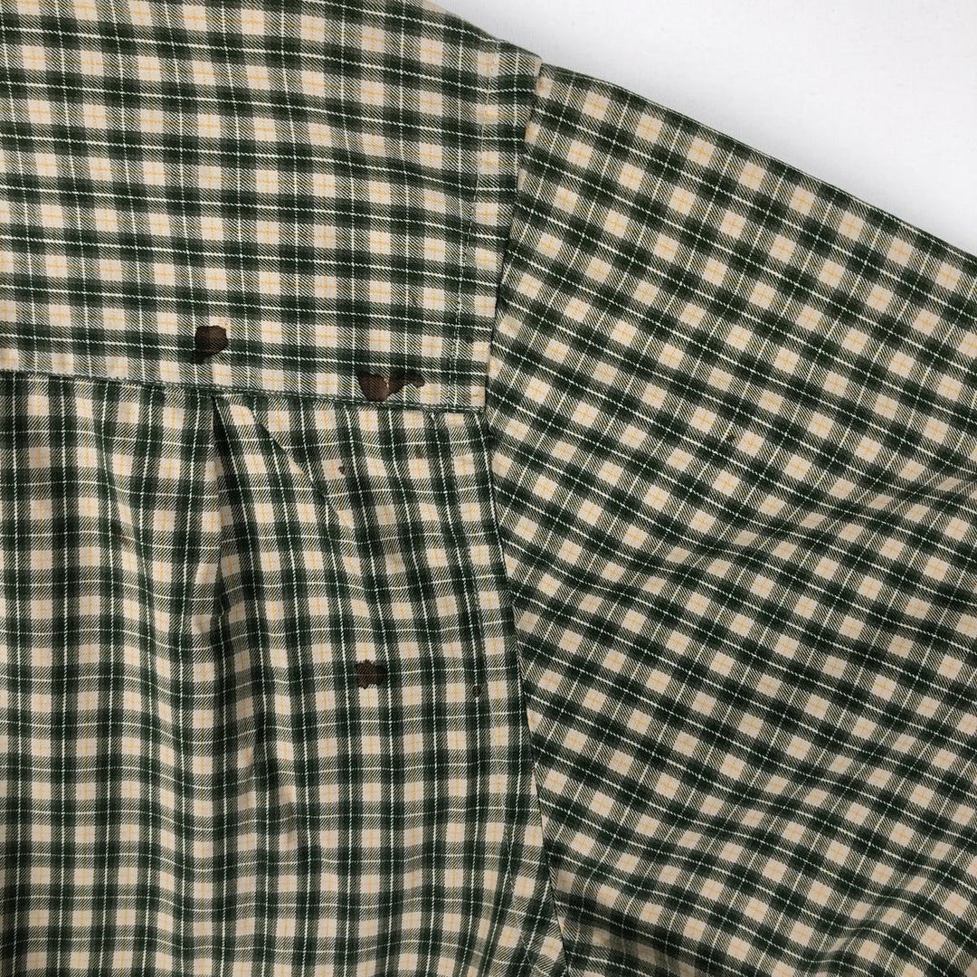 Eddie Bauer Long Sleeve Button-Down Check Shirt, Men's Size L cotton Khaki type Vintage Second Hand