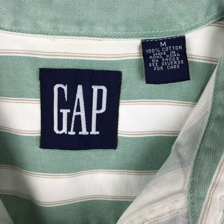 90'S GAP Old Gap Multi-stripe Long-sleeved Cotton Stripe Shirt, Men's Size M (approx.), Vintage cotton Mint green Vintage Second Hand