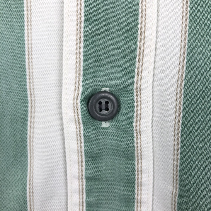 90'S GAP Old Gap Multi-stripe Long-sleeved Cotton Stripe Shirt, Men's Size M (approx.), Vintage cotton Mint green Vintage Second Hand