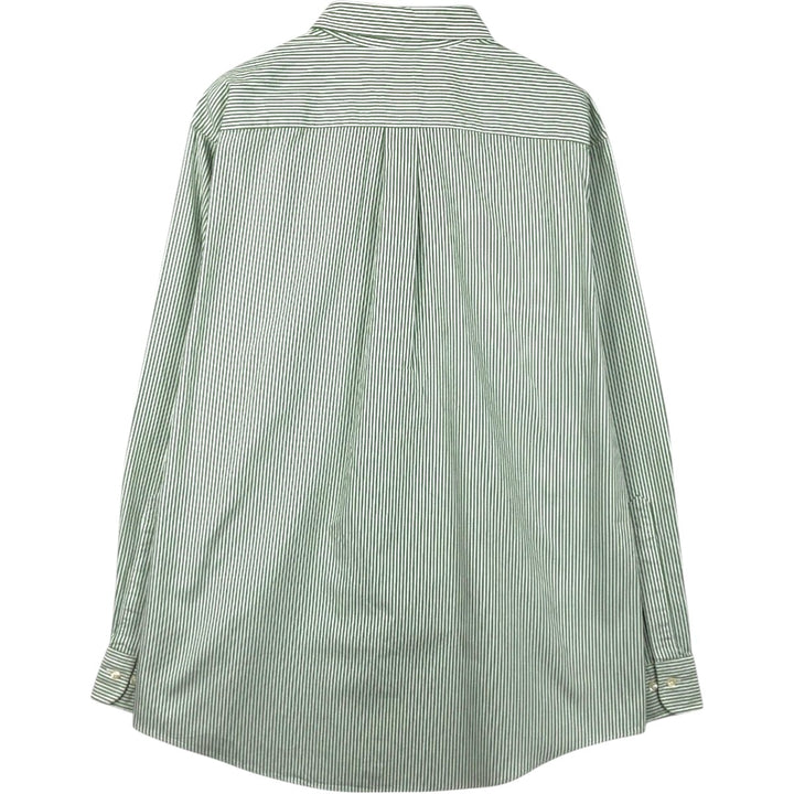 Brooks Brothers Est.1818 Slim Fit Long Sleeve Button-Down Striped Shirt, Made in USA, Men's Size XL (approx.) cotton green type Vintage Second Hand