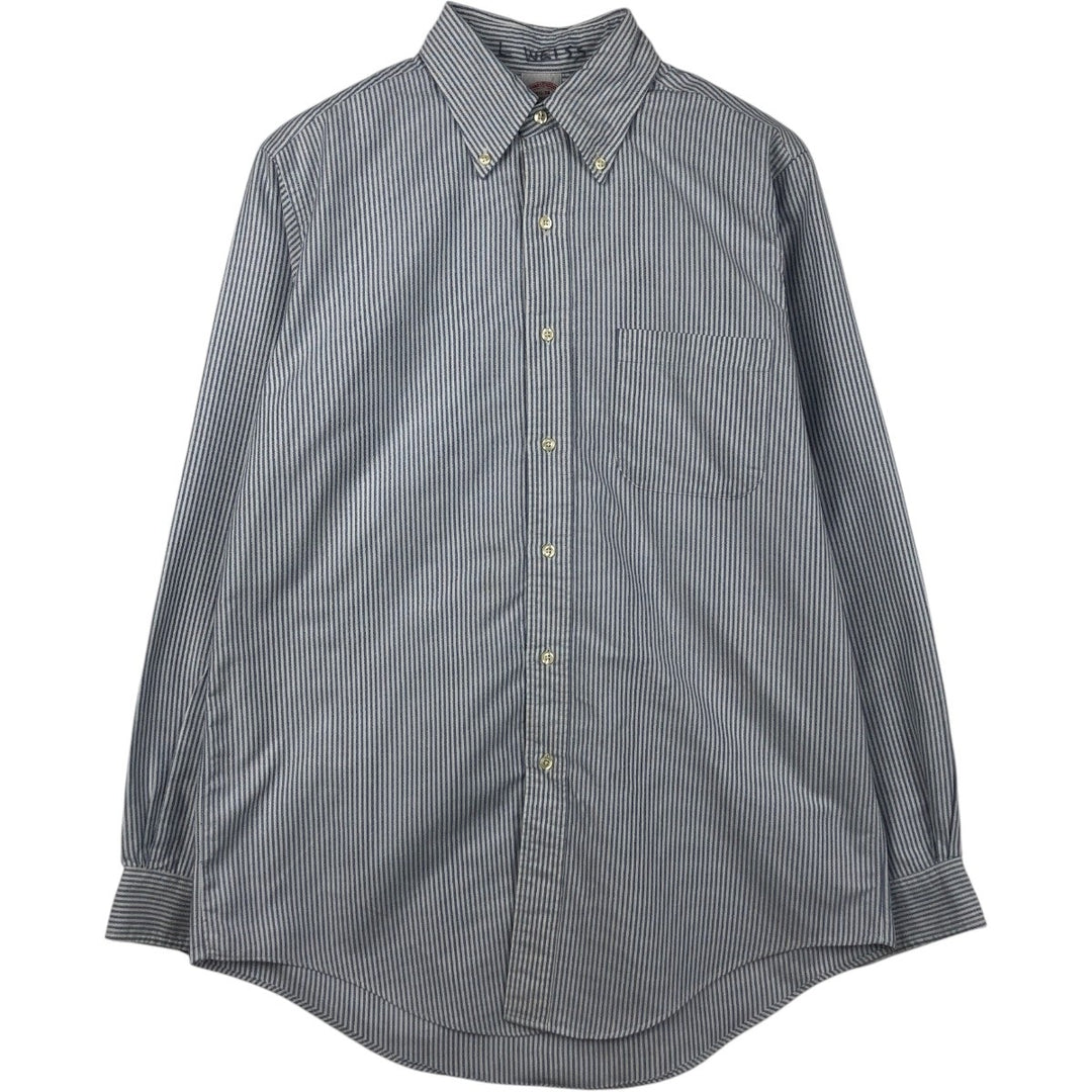 Brooks Brothers Est.1818 Long Sleeve Button-Down Striped Shirt Made in USA Men's M Supima Cotton blue type Vintage Second Hand