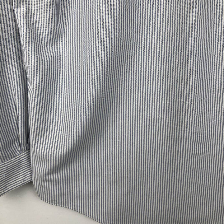 Brooks Brothers Est.1818 Long Sleeve Button-Down Striped Shirt Made in USA Men's M Supima Cotton blue type Vintage Second Hand