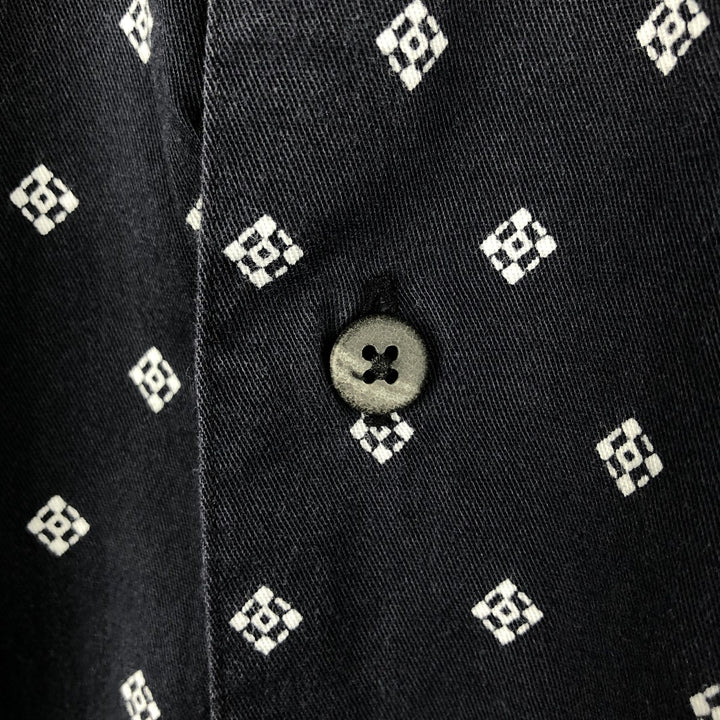 90'S GAP Old Gap all-over print long sleeve cotton shirt men's XL size vintage cotton navy blue type Vintage Second Hand