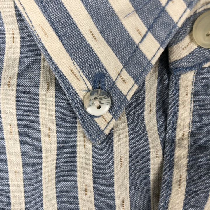 1980'S Ralph Lauren CHAPS Long-Sleeve Button-Down Striped Shirt, Made in USA, Men's Size M (approx.), Vintage cotton Blue type light blue Vintage Second Hand