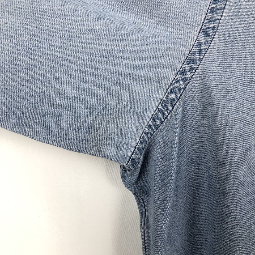 Ralph Lauren long sleeve button down denim shirt, men's XL size cotton blue type Vintage Second Hand