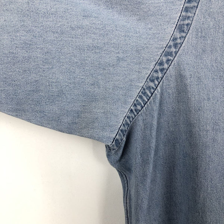 Ralph Lauren long sleeve button down denim shirt, men's XL size cotton blue type Vintage Second Hand