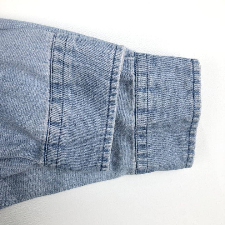 Ralph Lauren long sleeve button down denim shirt, men's XL size cotton blue type Vintage Second Hand