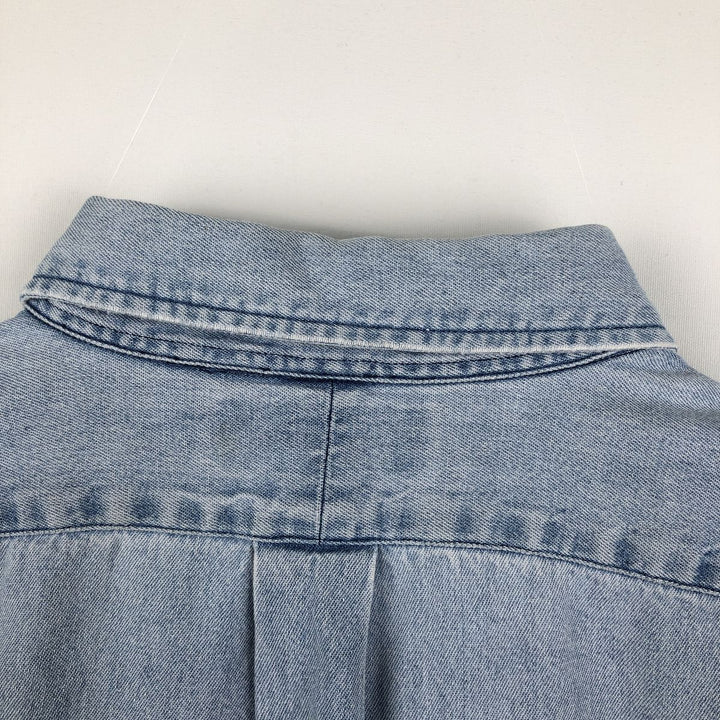 Ralph Lauren long sleeve button down denim shirt, men's XL size cotton blue type Vintage Second Hand
