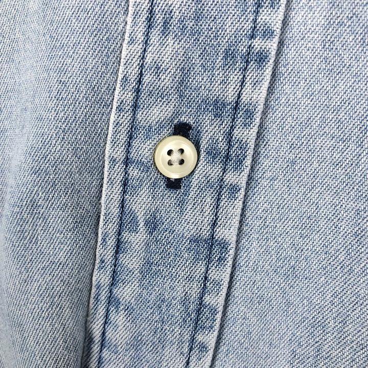 Ralph Lauren long sleeve button down denim shirt, men's XL size cotton Blue type light blue Vintage Second Hand