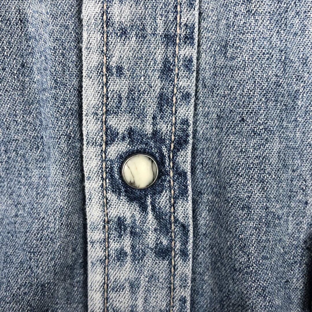 Levi's Long-Sleeve Denim Western Shirt, Men's Size XL (approx.) cotton Blue type light blue Vintage Second Hand
