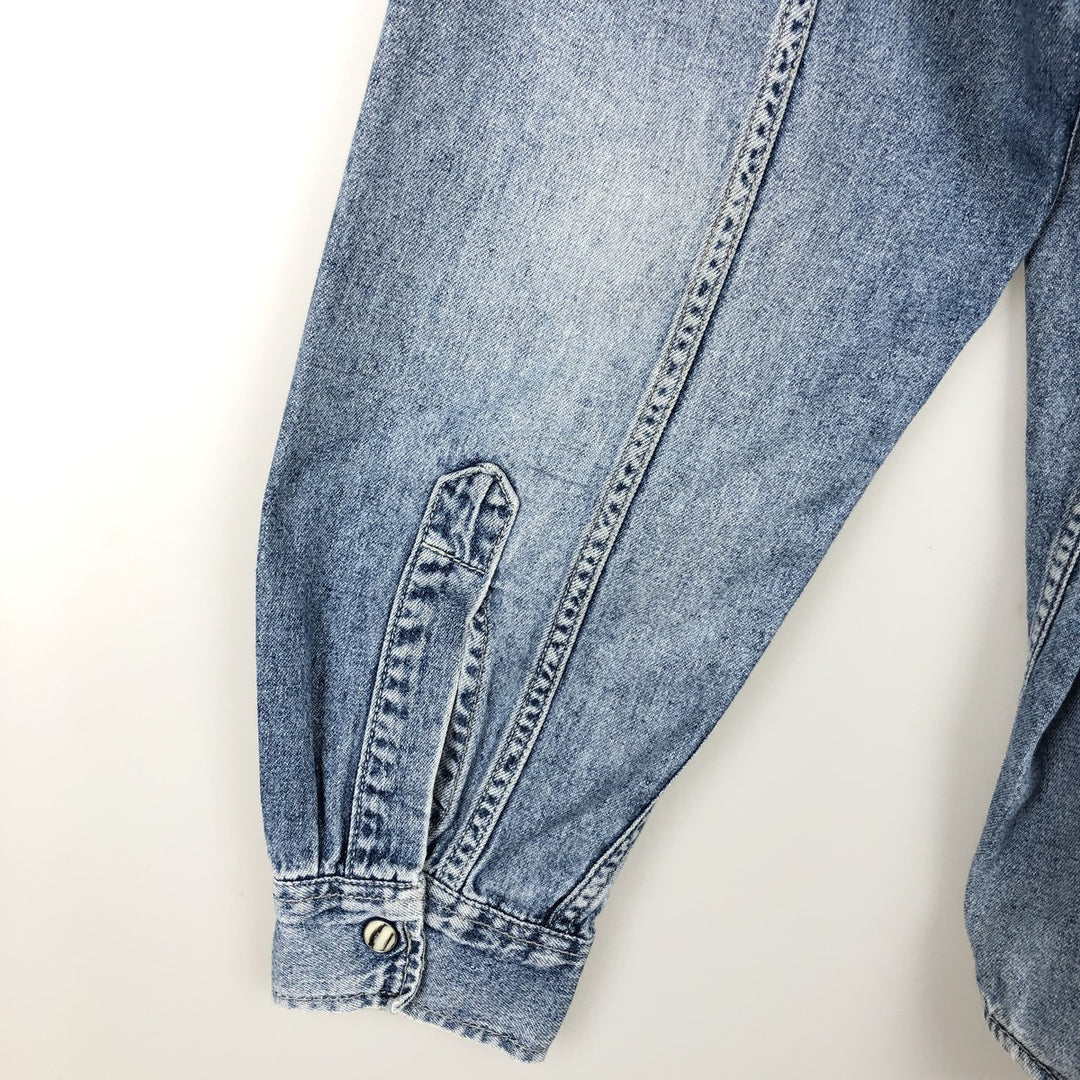 Levi's Long-Sleeve Denim Western Shirt, Men's Size XL (approx.) cotton Blue type light blue Vintage Second Hand