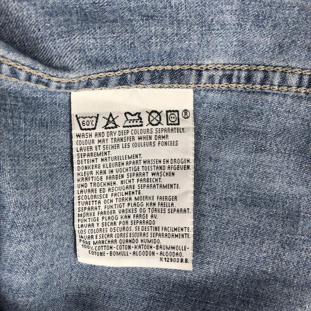 Levi's Long-Sleeve Denim Western Shirt, Men's Size XL (approx.) cotton blue type Vintage Second Hand