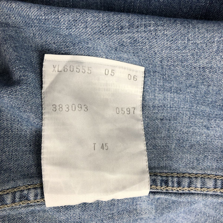 Levi's Long-Sleeve Denim Western Shirt, Men's Size XL (approx.) cotton blue type Vintage Second Hand