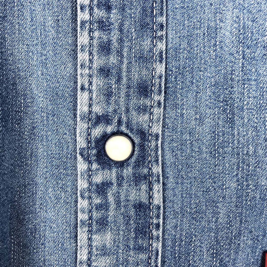 Levi's Long-Sleeve Denim Western Shirt, Men's Size XL (approx.) cotton blue type Vintage Second Hand