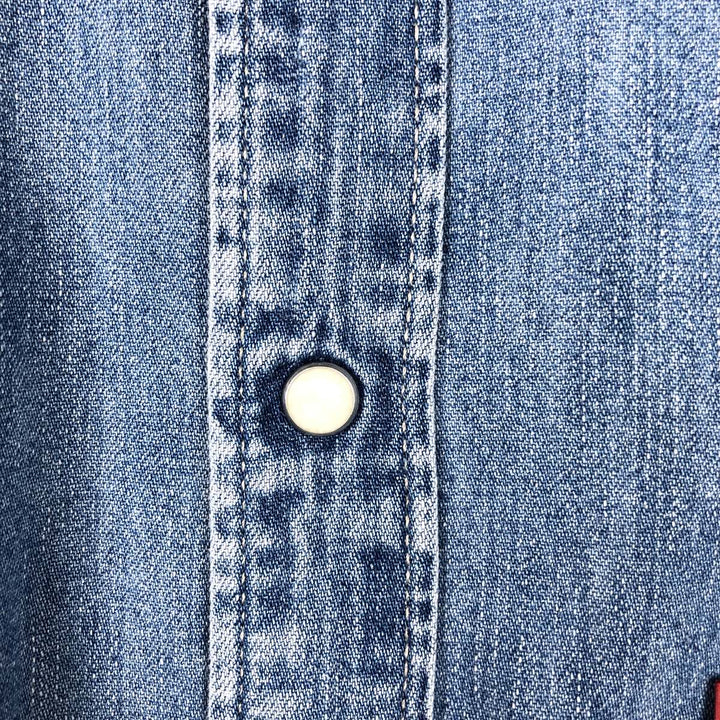 Levi's Long-Sleeve Denim Western Shirt, Men's Size XL (approx.) cotton blue type Vintage Second Hand