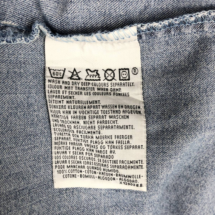 Levi's Long-Sleeve Denim Western Shirt, Men's Size L (approx.) cotton blue type Vintage Second Hand