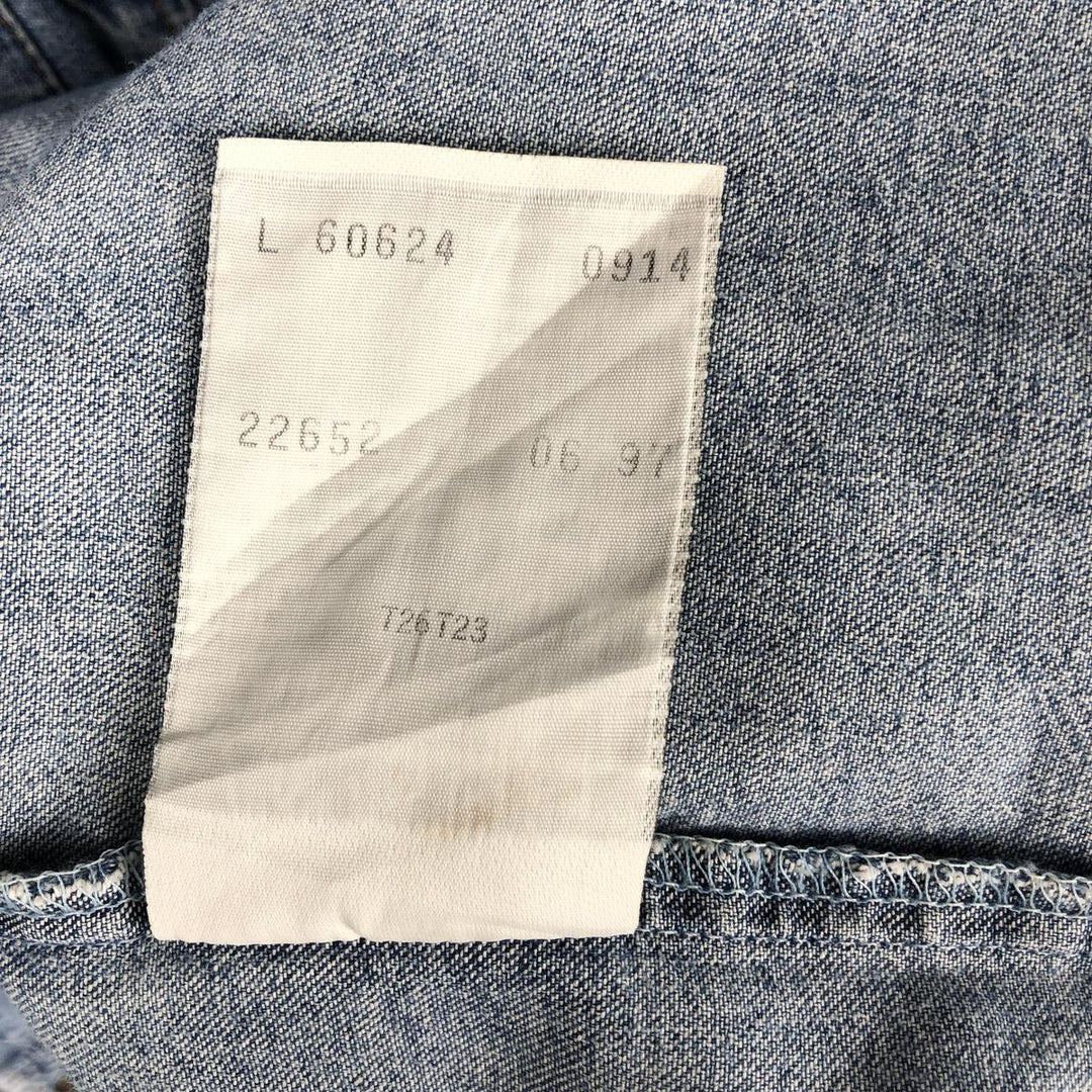 Levi's Long-Sleeve Denim Western Shirt, Men's Size L (approx.) cotton blue type Vintage Second Hand