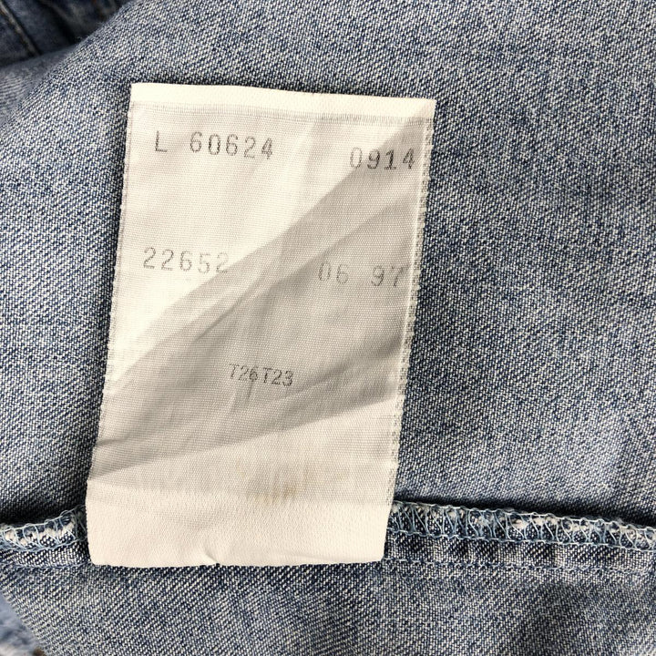 Levi's Long-Sleeve Denim Western Shirt, Men's Size L (approx.) cotton blue type Vintage Second Hand
