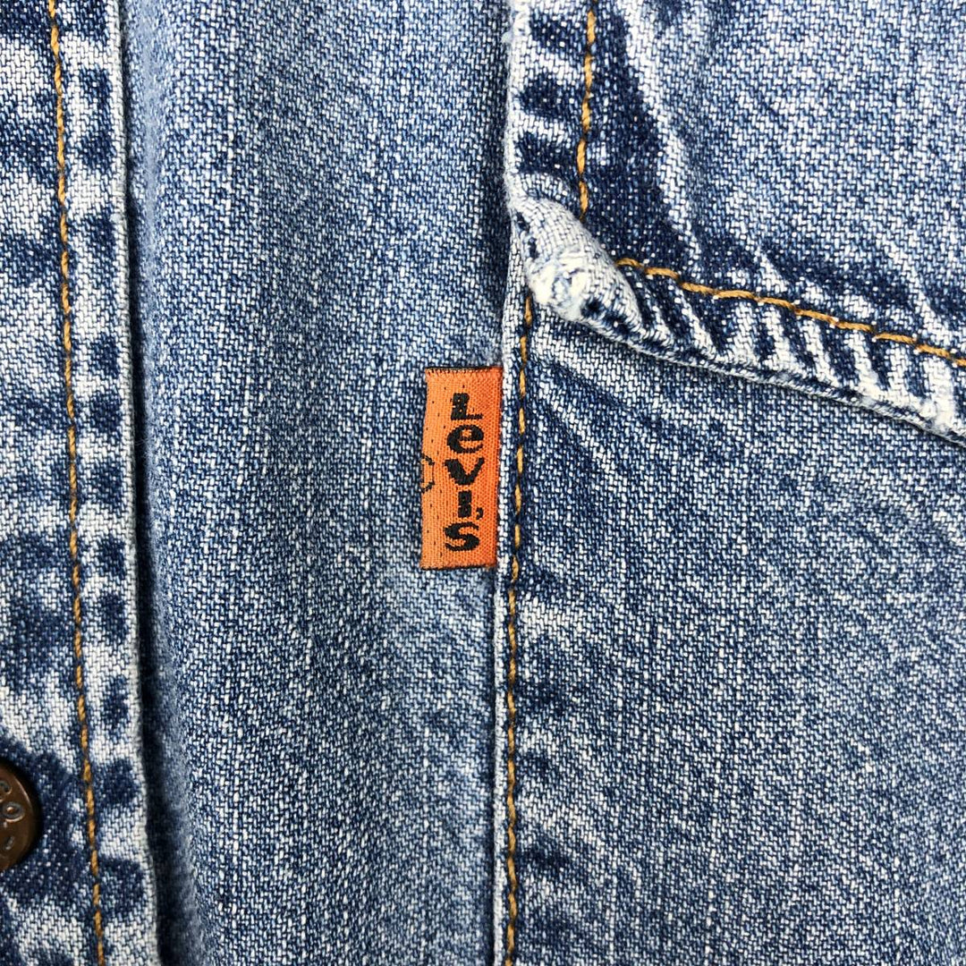 Levi's Long-Sleeve Denim Western Shirt, Men's Size L (approx.) cotton blue type Vintage Second Hand