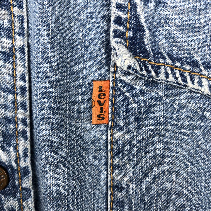 Levi's Long-Sleeve Denim Western Shirt, Men's Size L (approx.) cotton blue type Vintage Second Hand