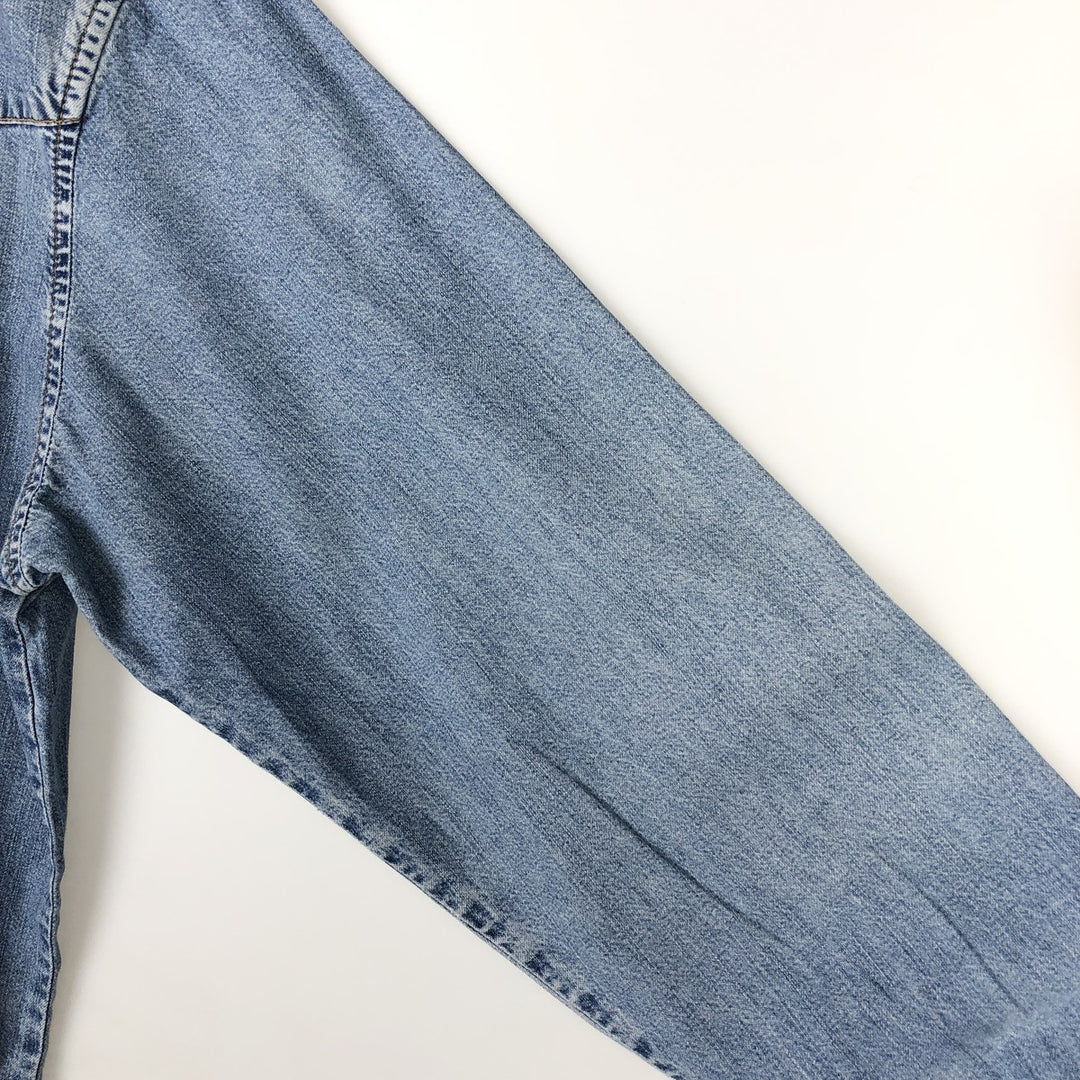 Levi's Long-Sleeve Denim Western Shirt, Men's Size L (approx.) cotton blue type Vintage Second Hand