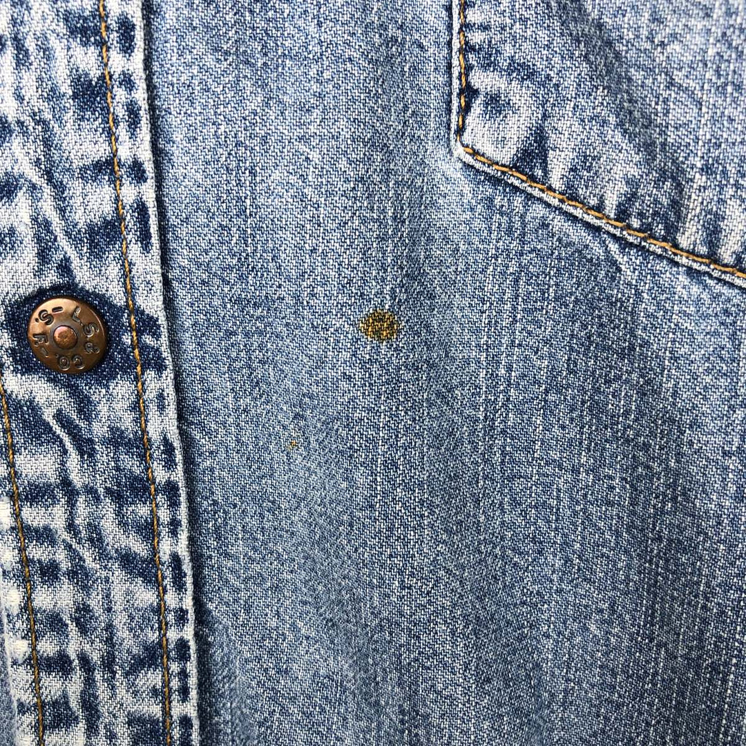 Levi's Long-Sleeve Denim Western Shirt, Men's Size L (approx.) cotton blue type Vintage Second Hand