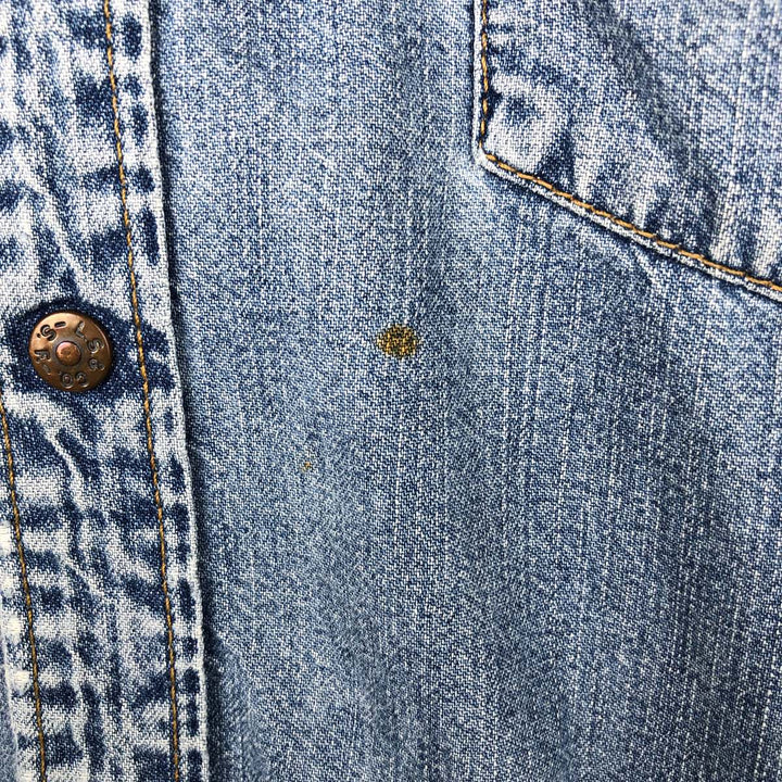 Levi's Long-Sleeve Denim Western Shirt, Men's Size L (approx.) cotton blue type Vintage Second Hand