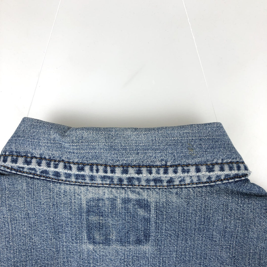 Levi's Long-Sleeve Denim Western Shirt, Men's Size L (approx.) cotton blue type Vintage Second Hand