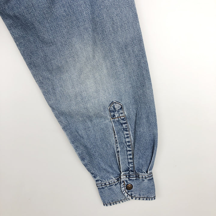 Levi's Long-Sleeve Denim Western Shirt, Men's Size L (approx.) cotton blue type Vintage Second Hand