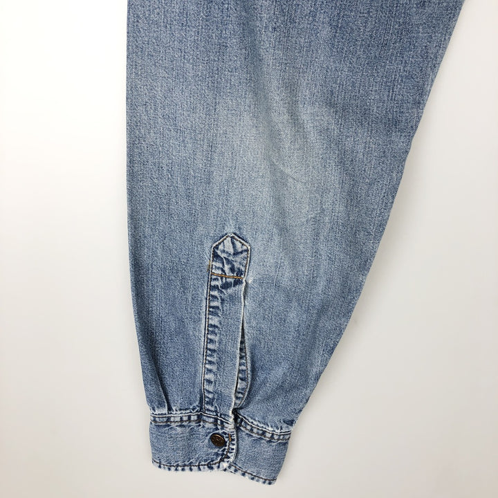 Levi's Long-Sleeve Denim Western Shirt, Men's Size L (approx.) cotton blue type Vintage Second Hand