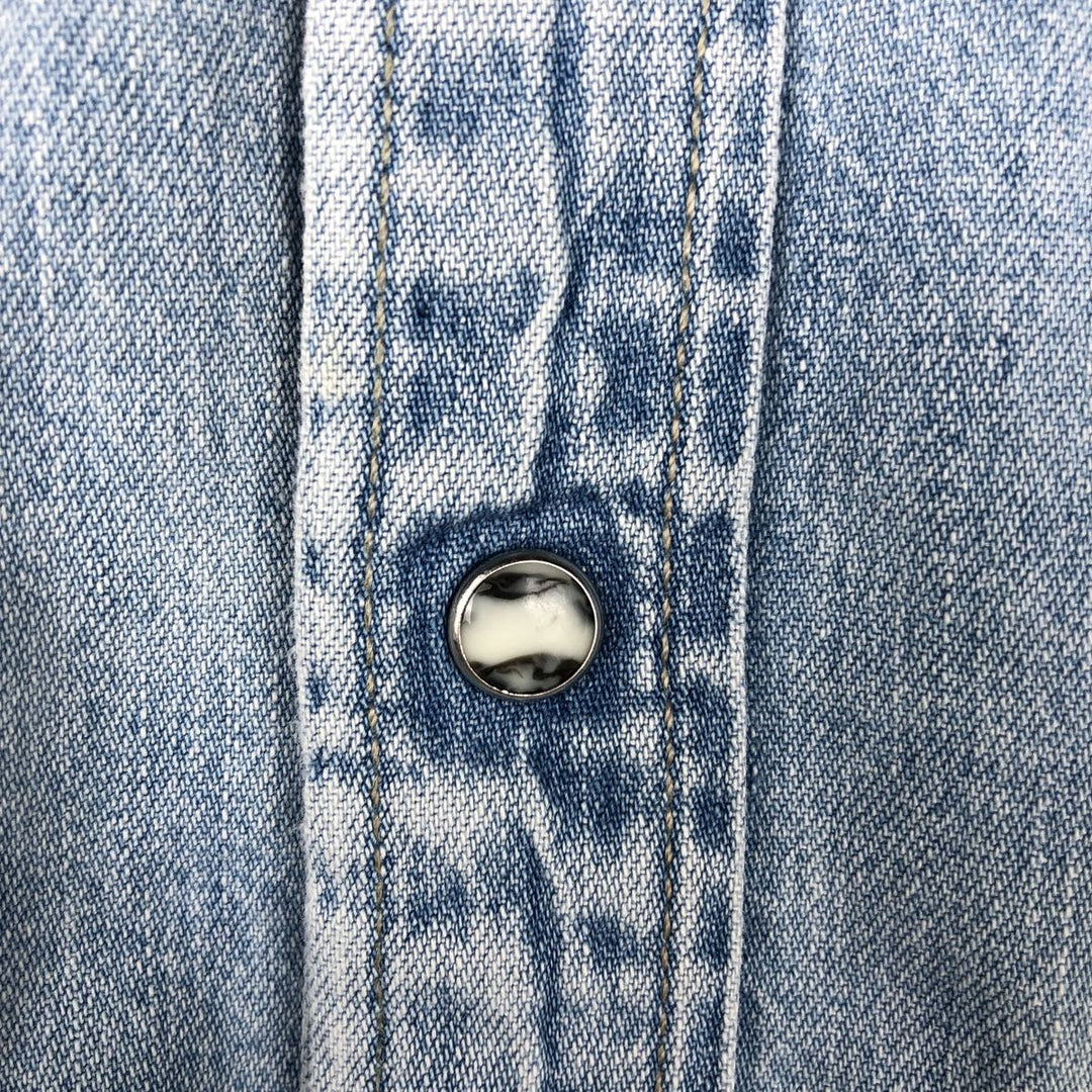 Levi's Long-Sleeve Denim Western Shirt, Men's Size XL (approx.) unclear Blue type light blue Vintage Second Hand