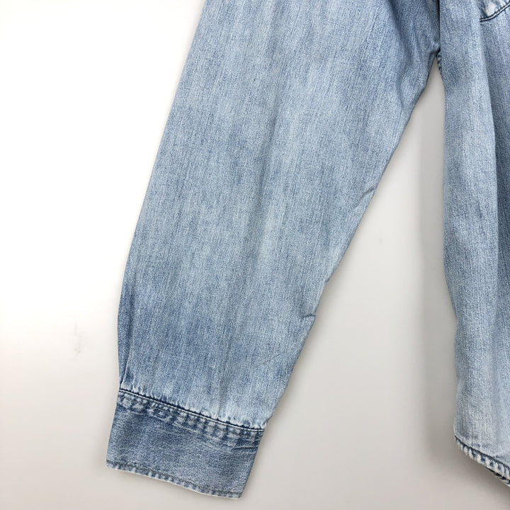 Levi's Long-Sleeve Denim Western Shirt, Men's Size XL (approx.) unclear Blue type light blue Vintage Second Hand