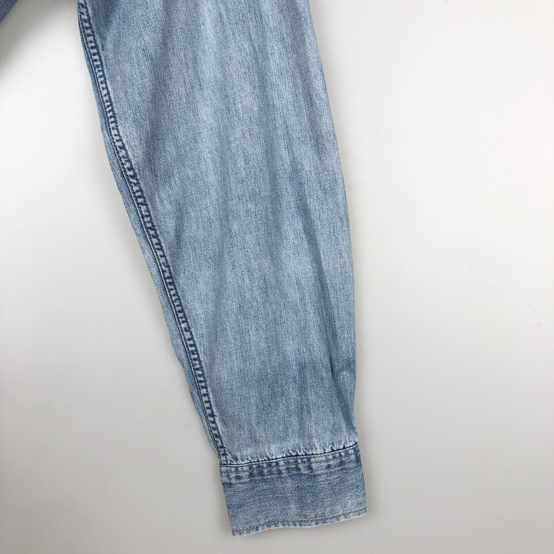 Levi's Long-Sleeve Denim Western Shirt, Men's Size XL (approx.) unclear Blue type light blue Vintage Second Hand
