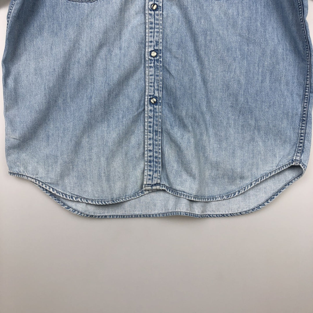Levi's Long-Sleeve Denim Western Shirt, Men's Size XL (approx.) unclear Blue type light blue Vintage Second Hand