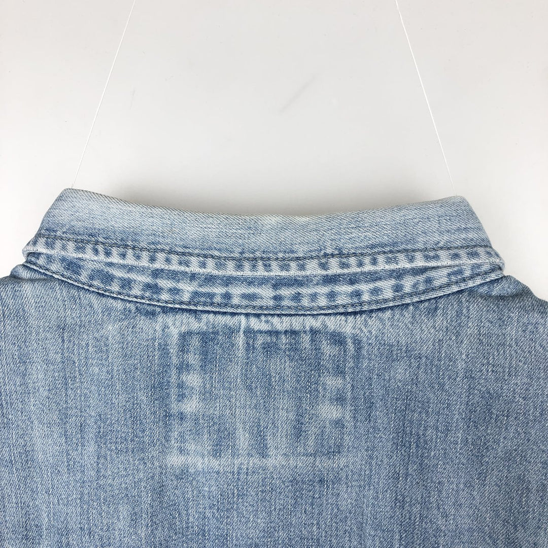 Levi's Long-Sleeve Denim Western Shirt, Men's Size XL (approx.) unclear Blue type light blue Vintage Second Hand